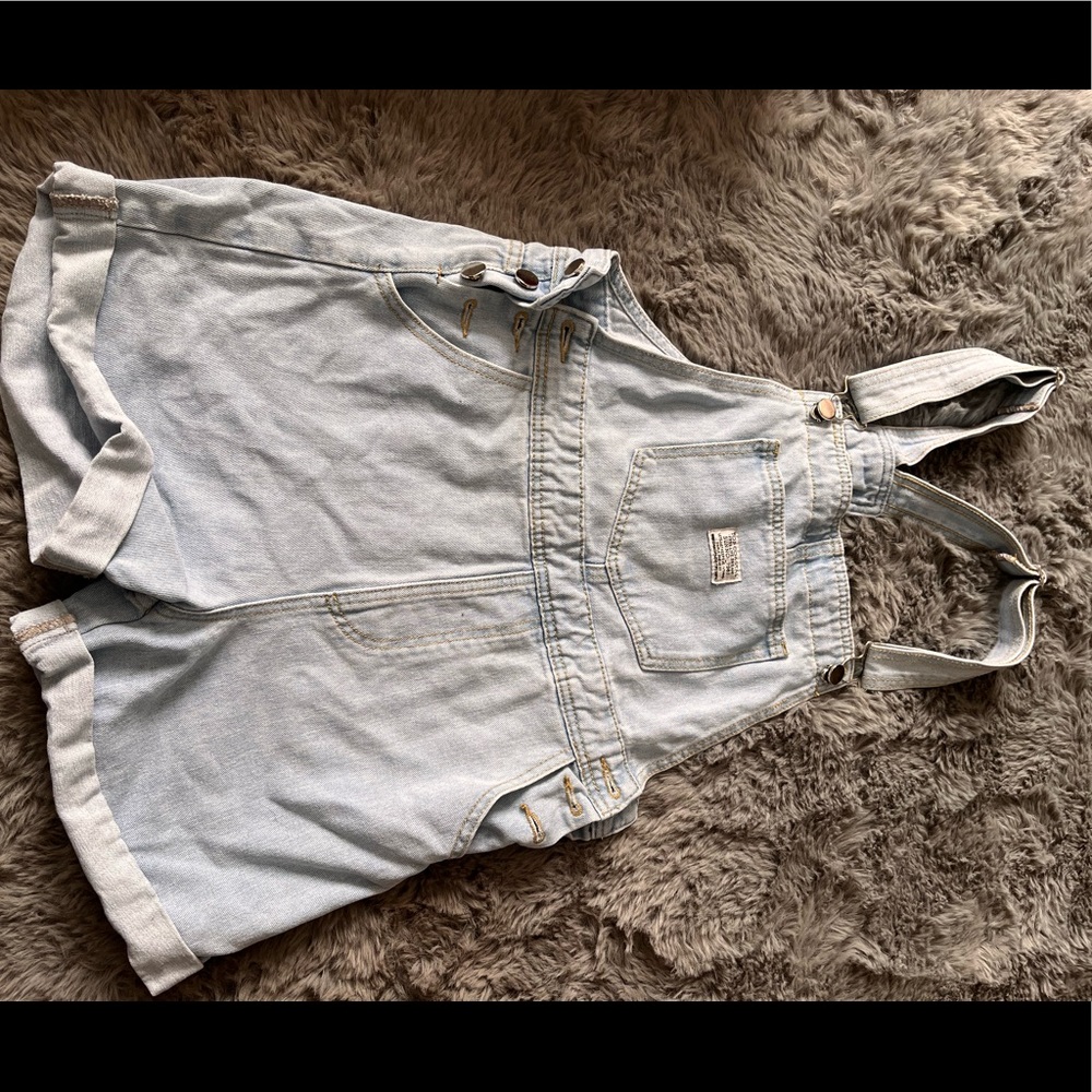 Denim shorts overalls